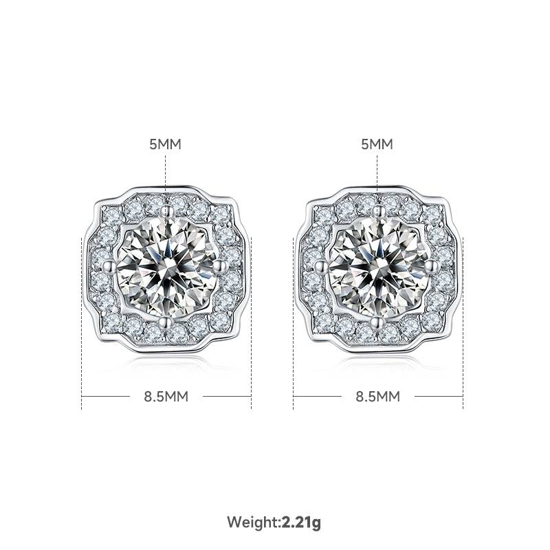 Fashionable Hairui S925 Silver Plated Platinum Moissanite Diamond Pendant Earnail Set